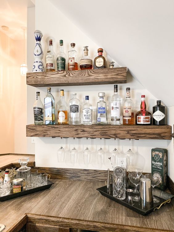 34 Ways To Style A Home Bar Shelf
