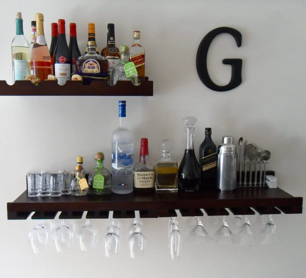 34 Ways To Style A Home Bar Shelf - Love Decor Magazine