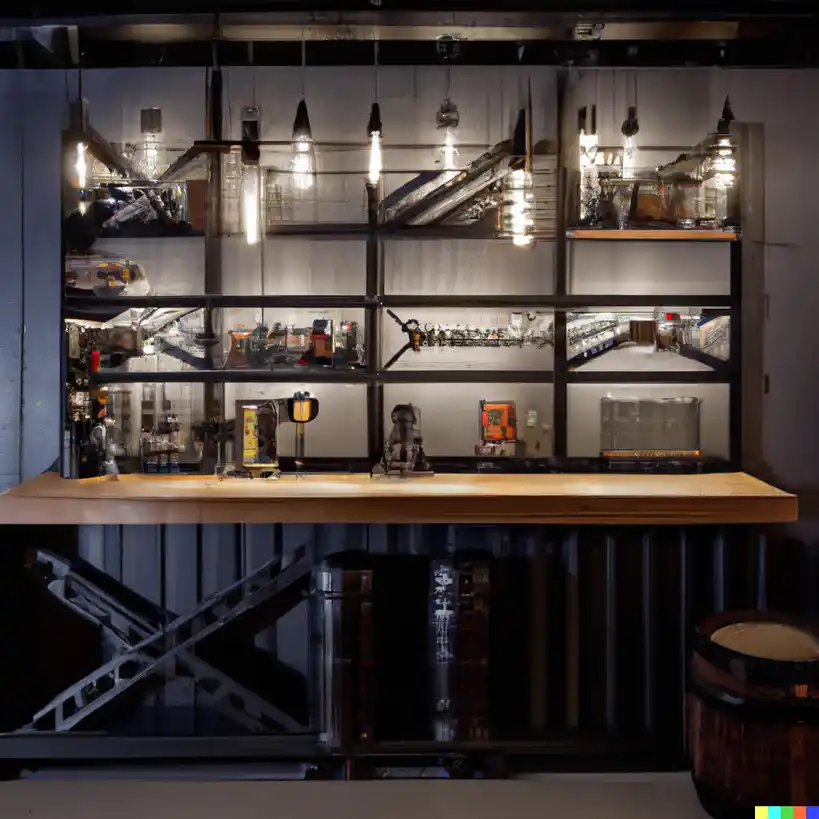 Industrial Man Cave Bar